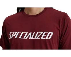 Specialized Wordmark Short Sleeve Tee (Garnet Red) (S)