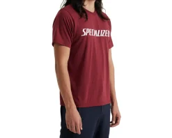 Specialized Wordmark Short Sleeve Tee (Garnet Red) (S)