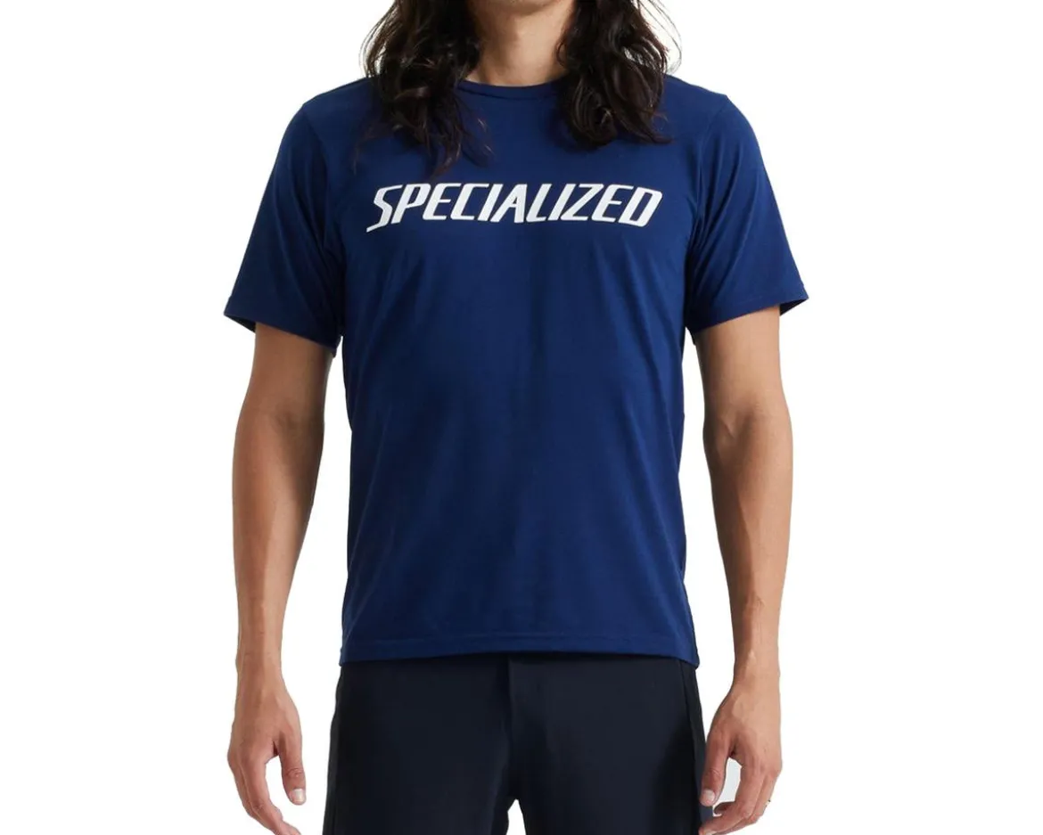 Specialized Wordmark Short Sleeve Tee (Deep Marine Blue) (S)