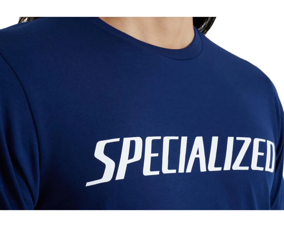 Specialized Wordmark Short Sleeve Tee (Deep Marine Blue) (S)