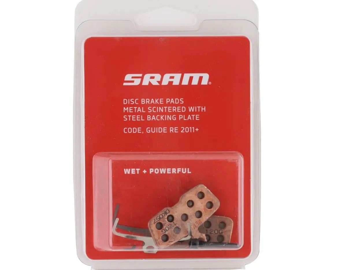 SRAM Disc Brake Pads (Sintered) (SRAM Code, Guide RE) (Steel Back/Powerful) (1 Pair)