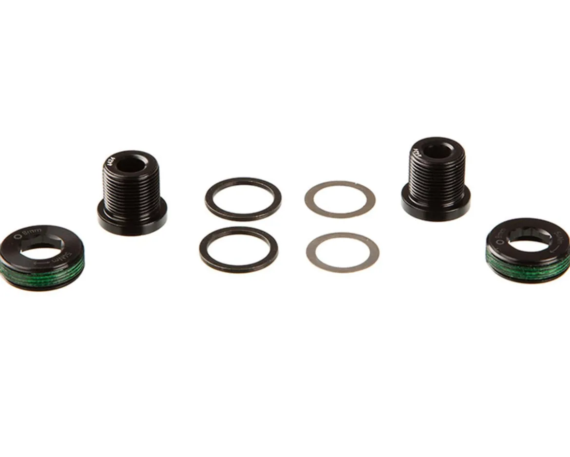SRAM Aluminum Self-Extracting ISIS Drive Crankarm Bolts (Black) (Pair) (M15/M22) (Fits SRAM X0 Eagle E-MTB Crankset)
