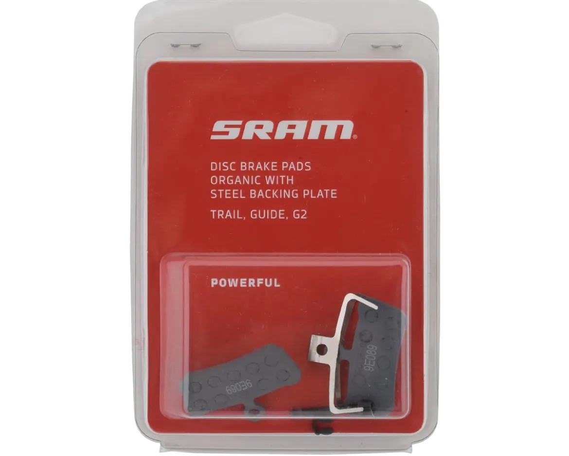 SRAM G2 Disc Brake Pads (Organic) (Steel Back/Powerful) (1 Pair)