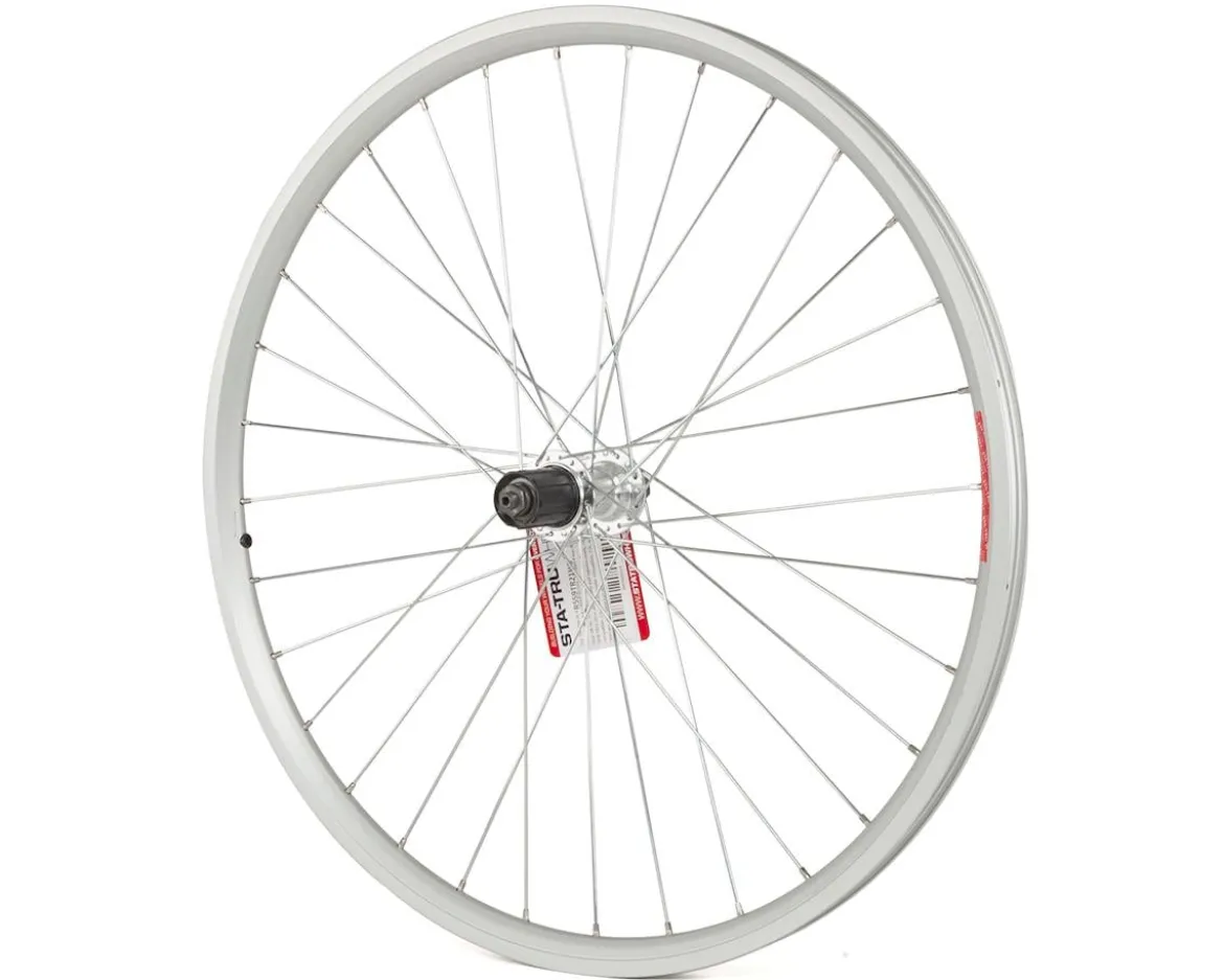 Sta-Tru Quick Release Double Wall Rear Wheel (Silver) (Shimano HG) (QR x 135mm) (26") (Tubeless)