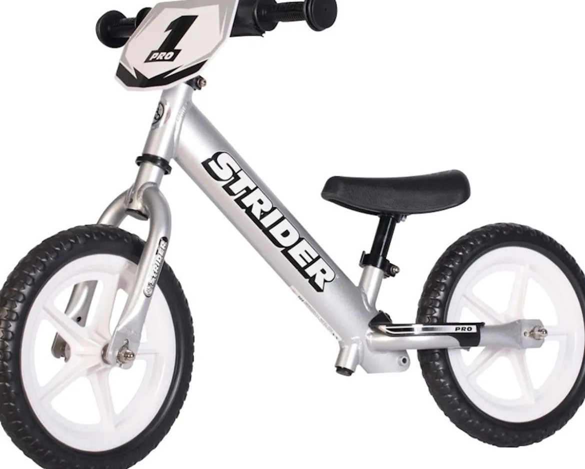 Strider Pro 12" Kids Balance Bike (Silver)