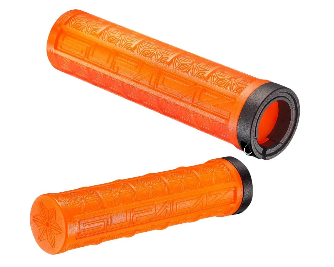 Supacaz Grizips Lock-On Grips (Neon Orange)
