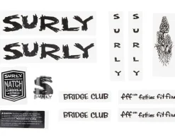 Surly Bridge Club Frame Decal Set (Black w/ Mushrooms)