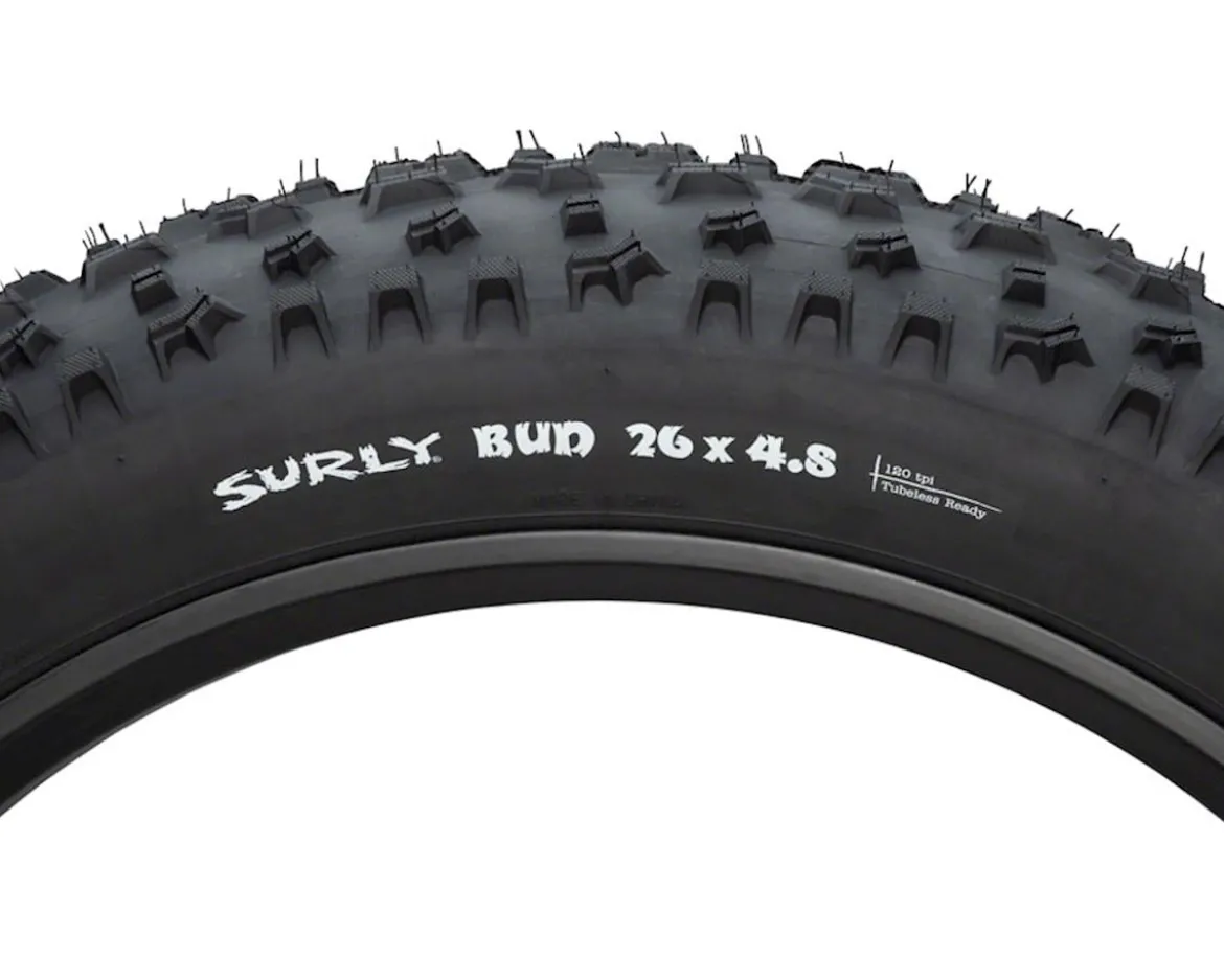 Surly Bud Tubeless Fat Bike Tire (Black) (Front) (26") (4.8")