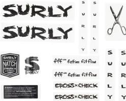 Surly Cross Check Frame Decal Set (Black) (w/Scissors)