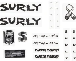 Surly Karate Monkey Frame Decal Set (Black)