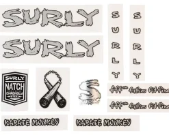 Surly Karate Monkey Frame Decal Set (Metallic Silver)