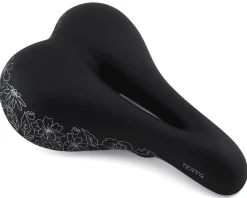 Terry Women's Cite X Gel Saddle (Black/Flower) (Steel Rails) (175mm)