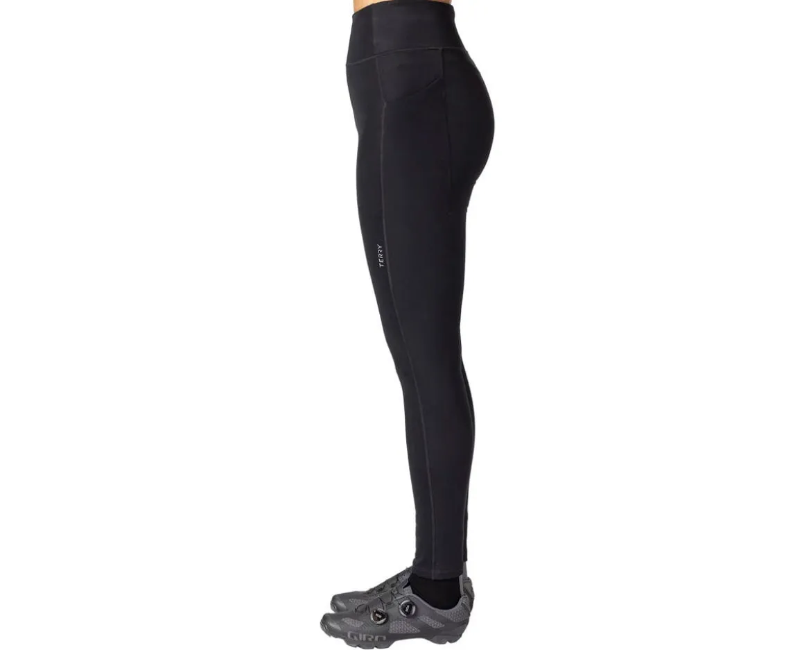 Terry Pad-less Hi-Rise Tights (Black) (S) (No Chamois)