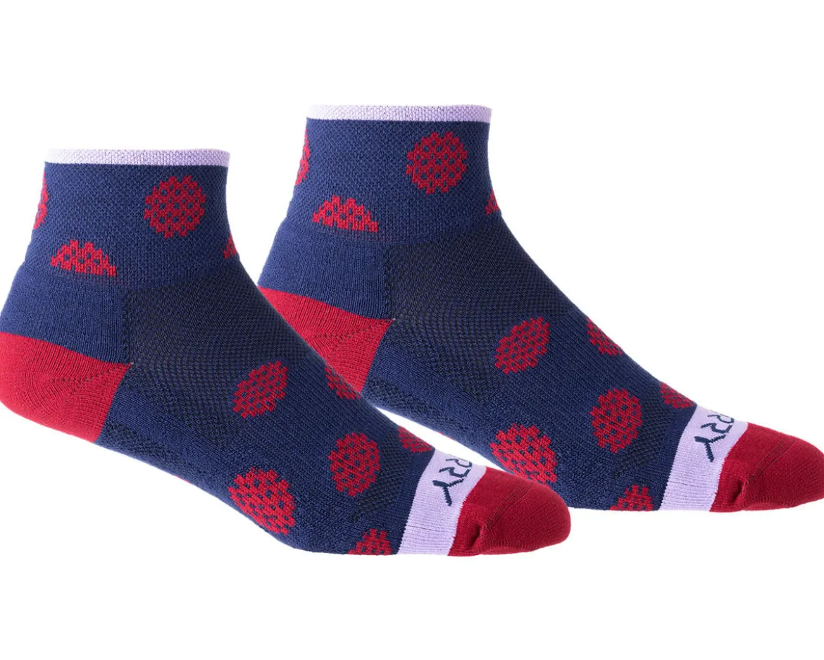 Terry Women's Air Stream Socks (Navy Wine Dots) (S/M)