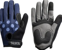 Terry Women's Full Finger T-Gloves (Navy Dots) (S)