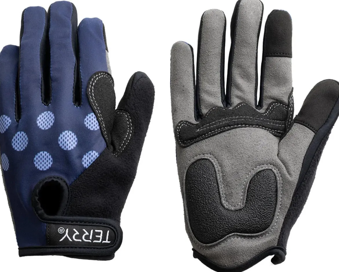 Terry Women's Full Finger T-Gloves (Navy Dots) (S)