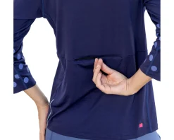 Terry Women's Merino 3/4 Sleeve Top (Navy) (S)