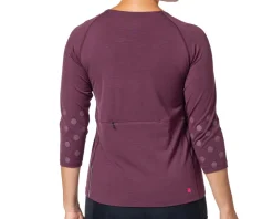 Terry Women's Merino 3/4 Sleeve Top (Wine Dots) (S)