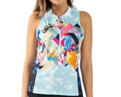 Terry Women's Sun Goddess Sleeveless Jersey (Gears of Glory Aqua) (L)