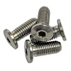 Terske Ultra-Low Head Titanium Bottle Cage Bolts (Natural Ti) (12 Pack)