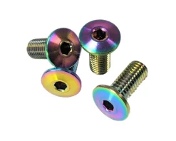 Terske Ultra-Low Head Titanium Bottle Cage Bolts (Oil Slick) (4 Pack)