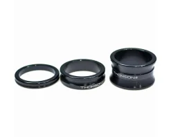 Thomson Aluminum Headset Spacer Pack (Black) (1-1/8") (Bag of 3)