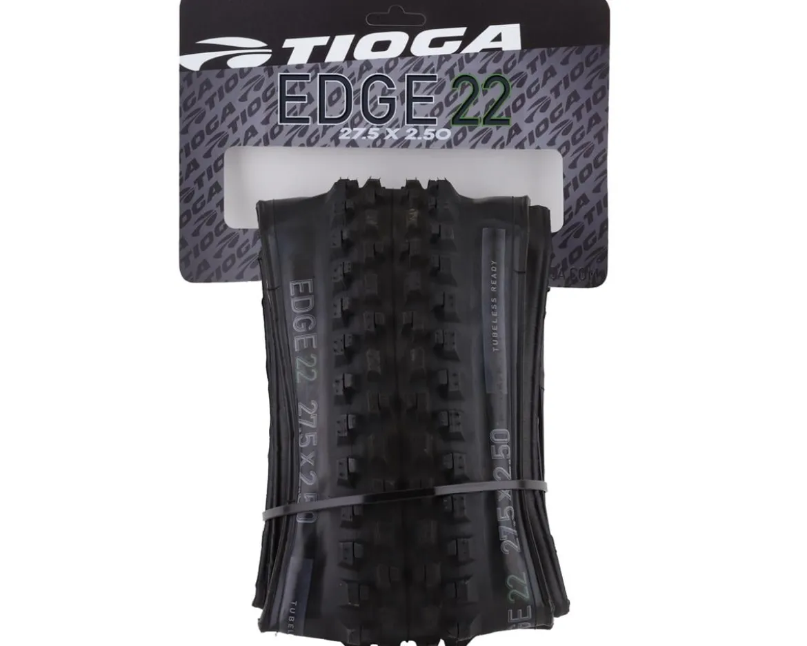 Tioga Edge 22 Tubeless Front Mountain Tire (Black) (27.5") (2.5") (Synergy Dual)