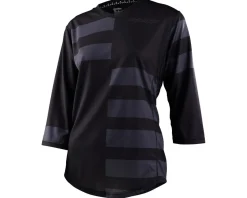 Troy Lee Designs Women's Mischief 3/4 Sleeve Jersey (Split Stripe Black) (L)