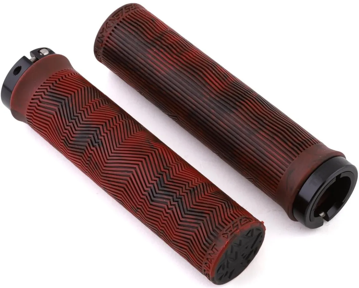 TRUVATIV Descendant Lock-On Grips (Red/Black Marble) (133mm)