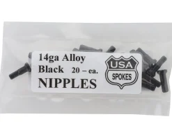 USA Brand 14g Alloy Nipples (Black) (Bag of 20)
