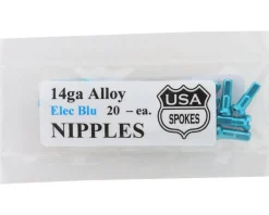 USA Brand 14g Alloy Nipples (Electric Blue) (Bag of 20)