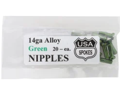 USA Brand 14g Alloy Nipples (Green) (Bag of 20)