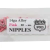 USA Brand 14g Alloy Nipples (Pink) (Bag of 20)