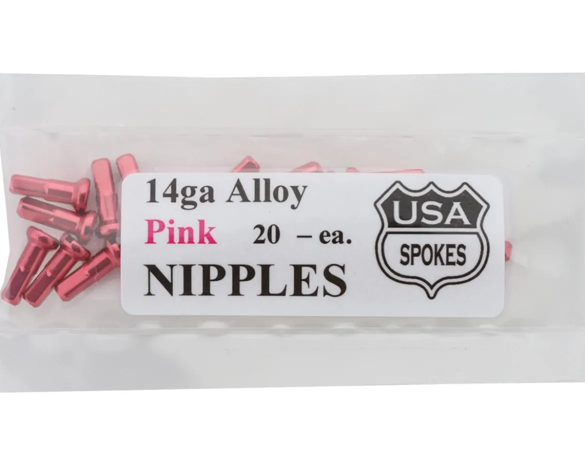 USA Brand 14g Alloy Nipples (Pink) (Bag of 20)