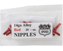 USA Brand 14g Alloy Nipples (Red) (Bag of 20)