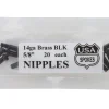 USA Brand 14g Brass Nipples (Black) (Bag of 20)