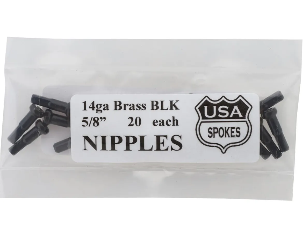 USA Brand 14g Brass Nipples (Black) (Bag of 20)