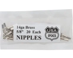 USA Brand 14g Brass Nipples (Silver) (Bag of 20)