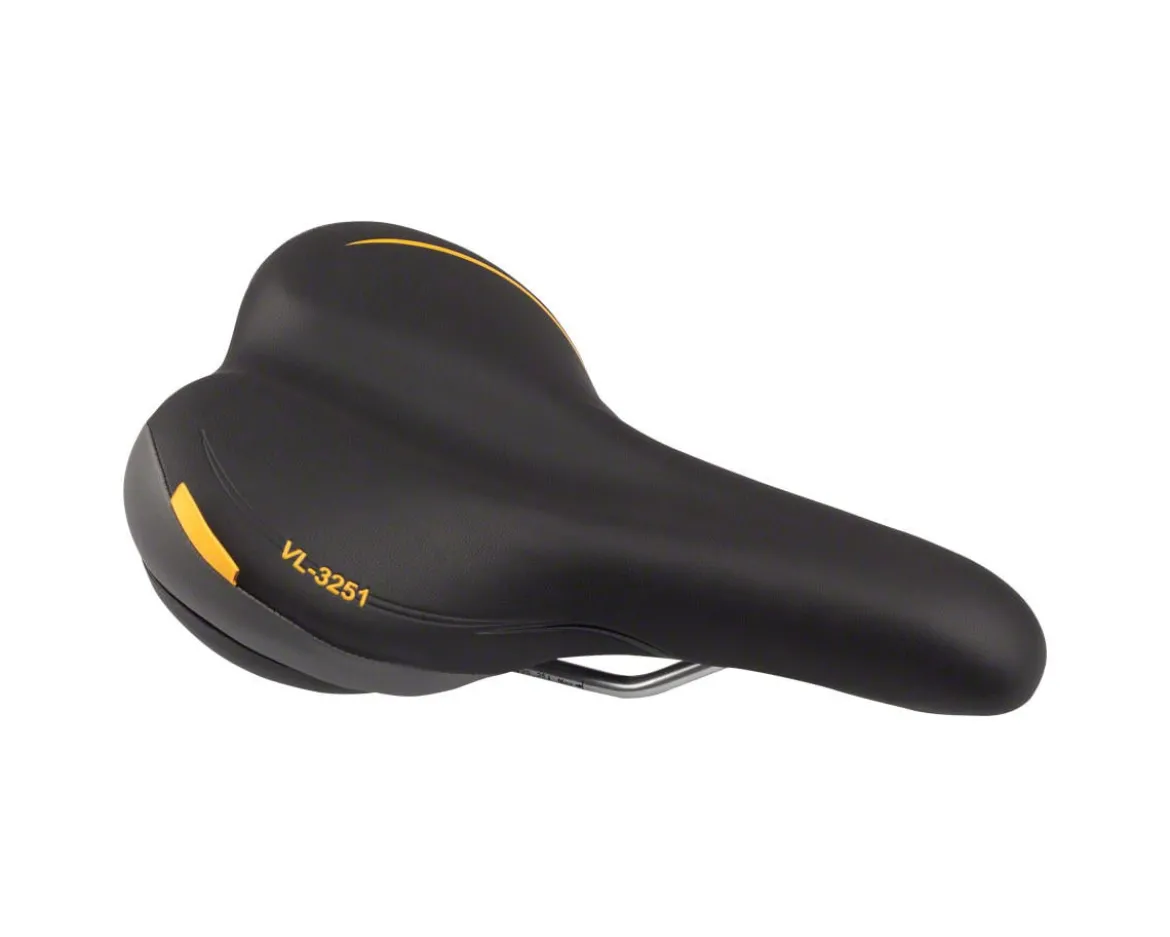 Velo Plush Pace Men's Saddle (Black) (Steel Rails) (175mm)