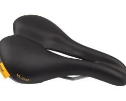Velo Plush Pump Men's Saddle (Black) (Steel Rails) (179mm)