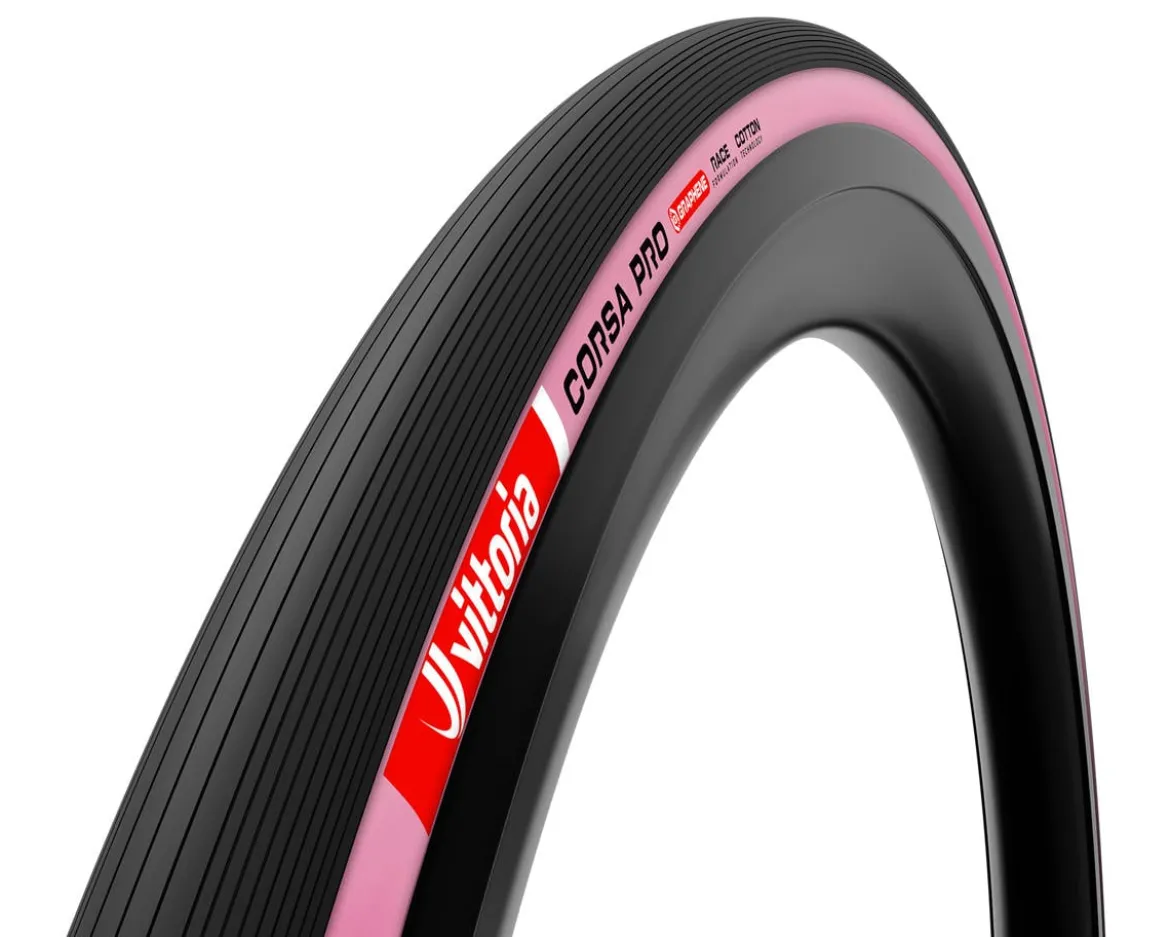 Vittoria Corsa PRO Limited Edition Tubeless Road Tire (Black/Pink) (700c) (30mm) (Cotton-Tech/Race Formulation)
