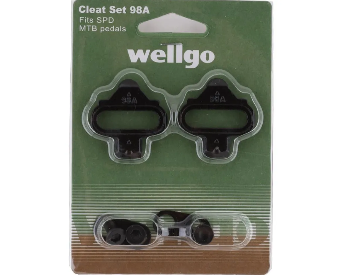 Wellgo Clipless Cleats for SPD Style Pedals (Black) (98A) (4°)