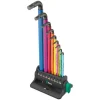 Wera 950/9 Hex-Plus Multicolor 3 L-Key Wrench Set (Metric) (w/ Wall Holder/Base)