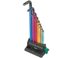 Wera 950/9 Hex-Plus Multicolor 3 L-Key Wrench Set (Metric) (w/ Wall Holder/Base)