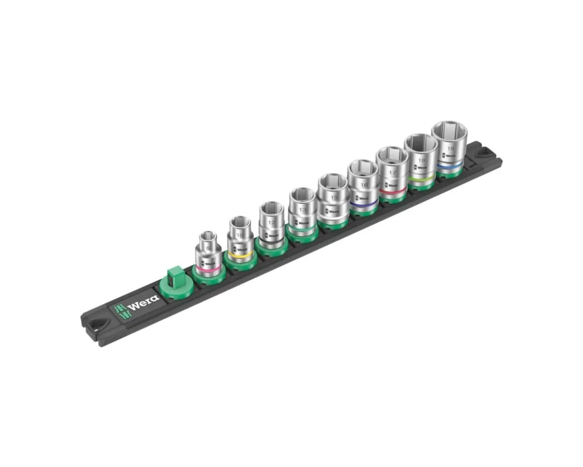 Wera 3/8" Magnetic Socket Rail B 4 Socket Set