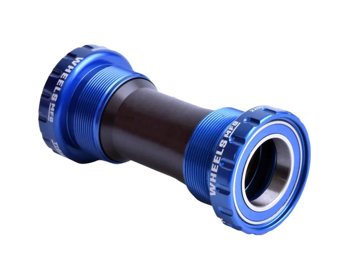 Wheels Manufacturing Threaded External ABEC-3 Bottom Bracket (Blue) (BSA) (68/73) (24mm/Shimano Spindle)