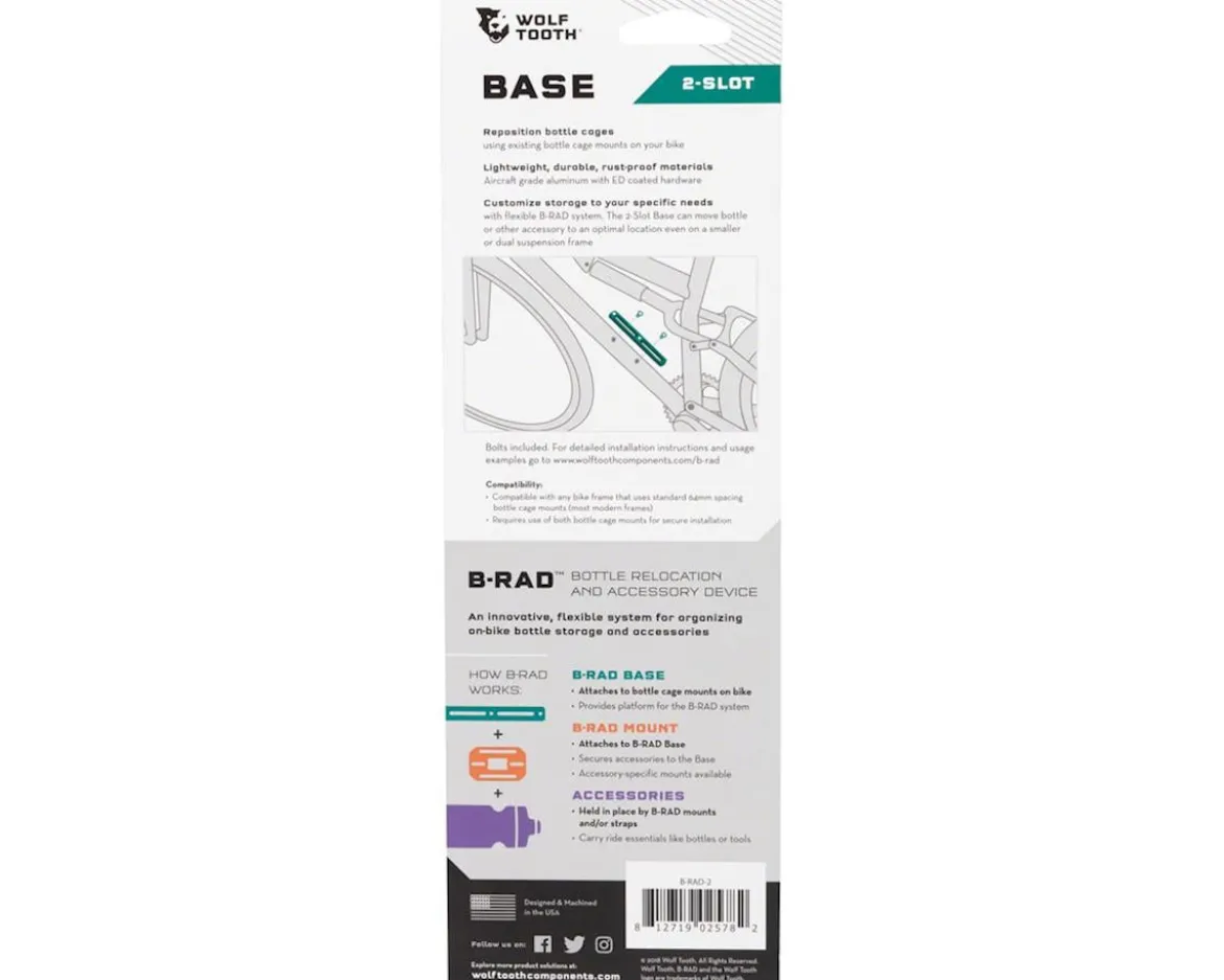 Wolf Tooth Components B-RAD Mounting Bases (Black) (2 Slot)