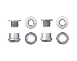Wolf Tooth Components Dual Hex Fitting Chainring Bolts (Raw Silver) (6mm) (4 Pack) (For 1x Use)