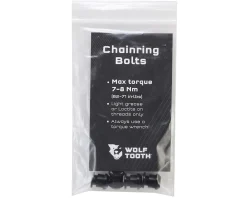 Wolf Tooth Components Dual Hex Fitting Chainring Bolts (Black) (6mm) (4 Pack) (For 1x Use)
