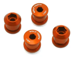 Wolf Tooth Components Dual Hex Fitting Chainring Bolts (Orange) (6mm) (4 Pack) (For 1x Use)